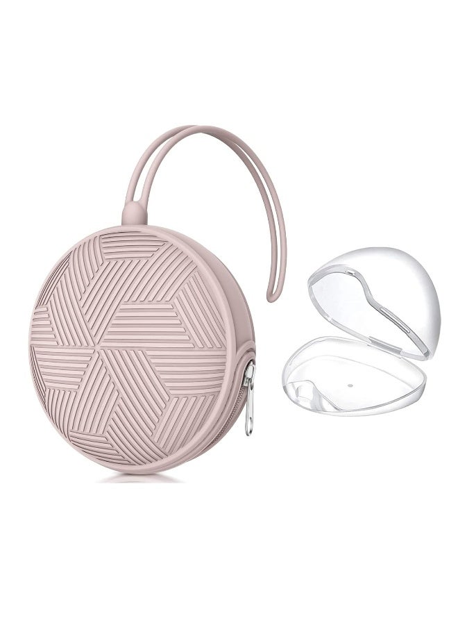 Smlpuame Pacifier Holder Case,BPA Free Portable Pacifier Storage Container,Silicone Baby Pacifier Cover Pouch for Diaper Bag Stroller,Travel Outdoor Activities,Easy to Clean(Pink) - Image 1