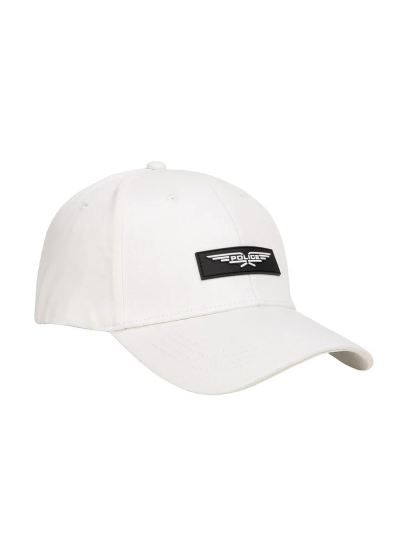 Police Signature Cotton Baseball Cap - White