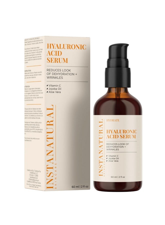 Instanatural Hyaluronic Acid Face Serum Brightens Hydrates Reduces The Look Of Fine Lines And Wrinkles With Vitamin C Jojoba Oil And Aloe Vera 2 Fl Oz - Image 1