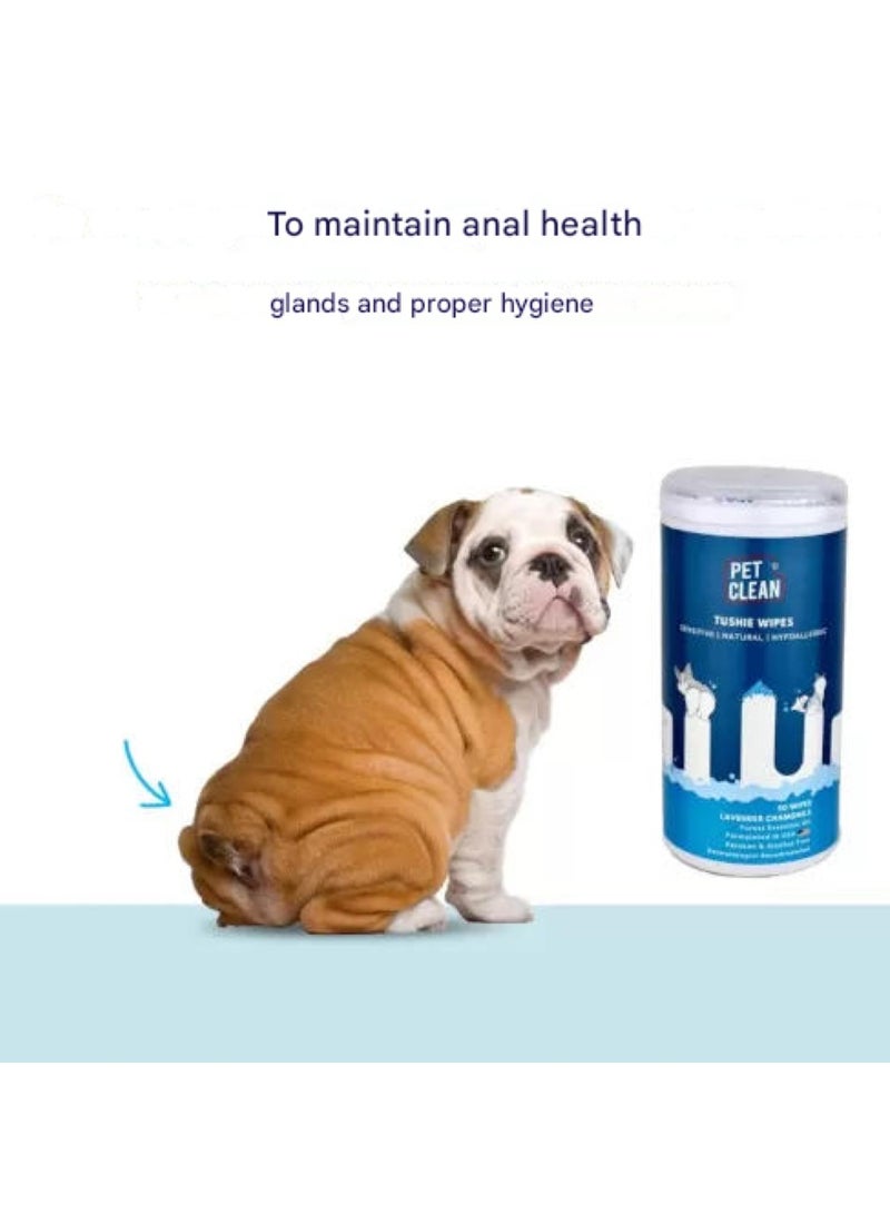 Pet Clean Lavender Chamomile Tushy Wipes Gentle Care For Dogs And Pet Cats 50 Pieces Pack - Image 4