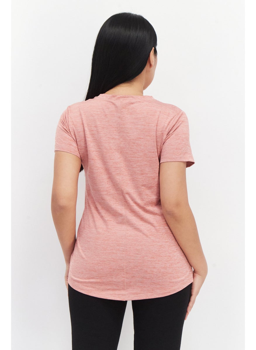 Eddie Bauer Women Round Neck Short Sleeve Heather T-Shirt, Old Rose  - Image 3