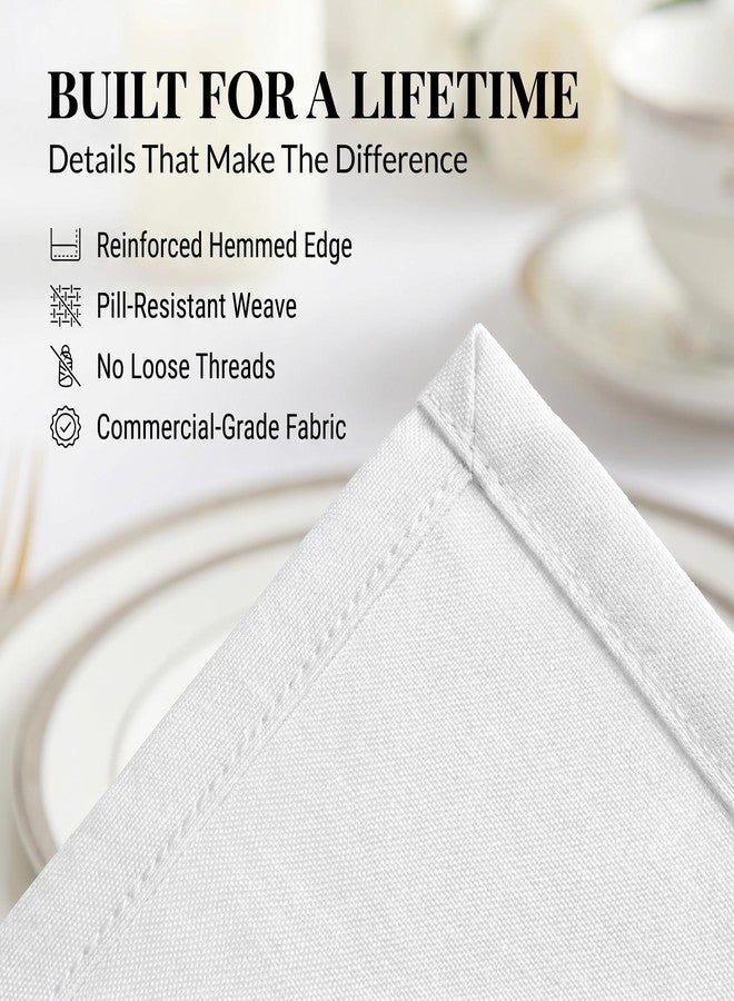 TableLinensforLess White Cloth Napkins Set of 6, 20x20 XL Hemmed SimplyPoly Polyester, Washable Reusable Dinner Table Napkins for Parties and Bridal Showers - Image 3