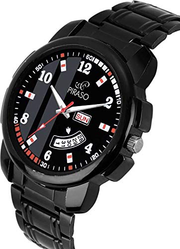 PIRASO Luxury Analogue Men's Watch(Black Dial Black Colored Chain)-D&D 14 Black CK - Image 2