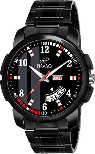 PIRASO Luxury Analogue Men's Watch(Black Dial Black Colored Chain)-D&D 14 Black CK - Image 1
