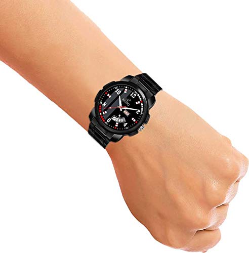 PIRASO Luxury Analogue Men's Watch(Black Dial Black Colored Chain)-D&D 14 Black CK - Image 3
