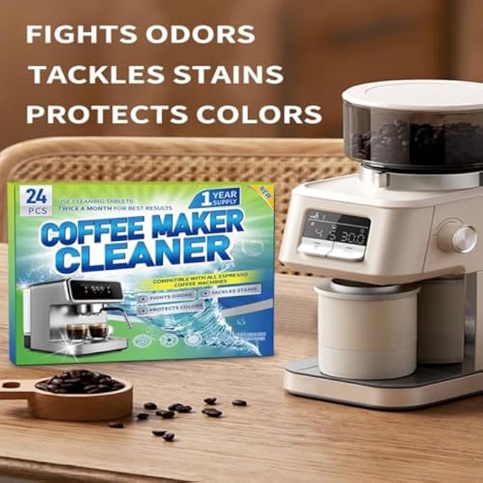 ريحني ماكينة القهوة مزيل الترسبات أقراص مصففة 24 عبوة منظفة متوافقة مع بريفيل نسبريسو نينجا فيليبس ميلي ديلونغي المزيد - Image 4