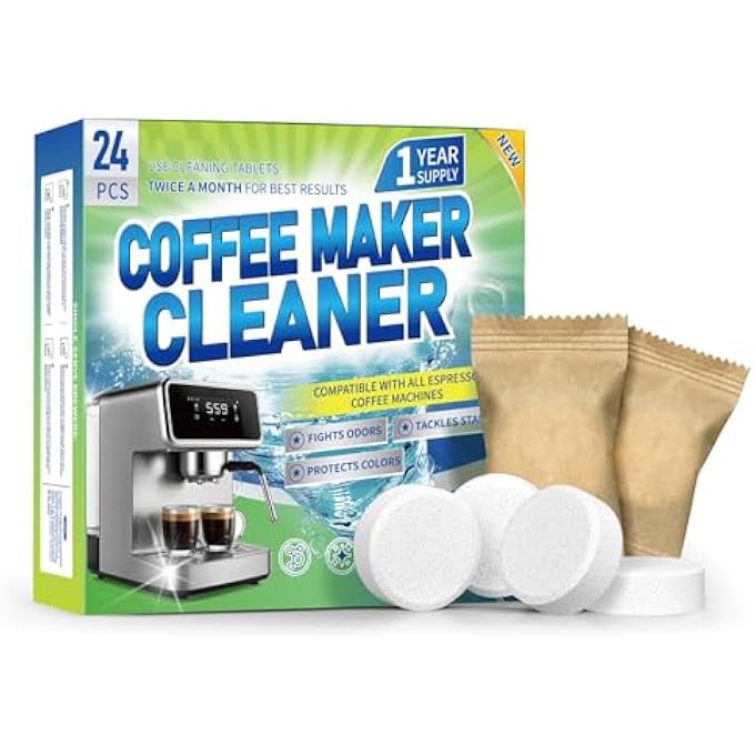 ريحني ماكينة القهوة مزيل الترسبات أقراص مصففة 24 عبوة منظفة متوافقة مع بريفيل نسبريسو نينجا فيليبس ميلي ديلونغي المزيد - Image 1