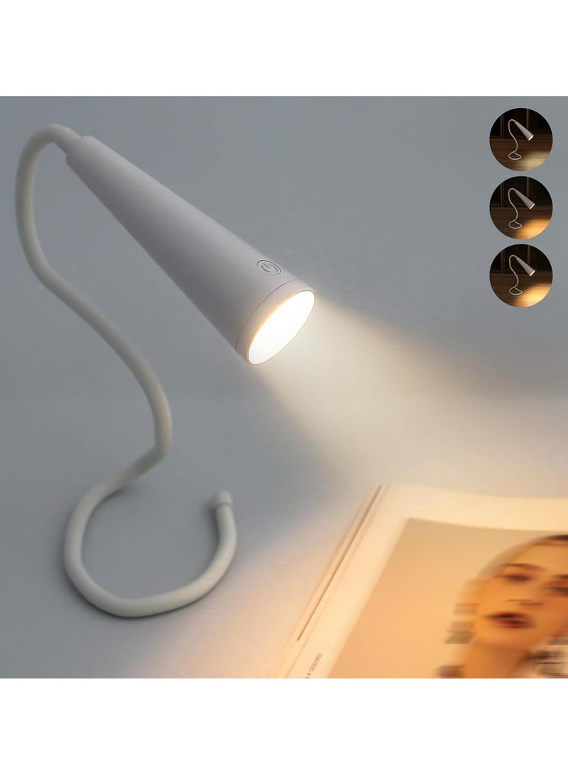 Dominy Portable LED Reading Light, Rechargeable Book Light, 1200mAh USB Rechargeable Lamp, Neck Book Light Ideal for Bed Reading, Knitting, Camping, Repairing, 3 Color & Brightness, Eye Caring - Image 1