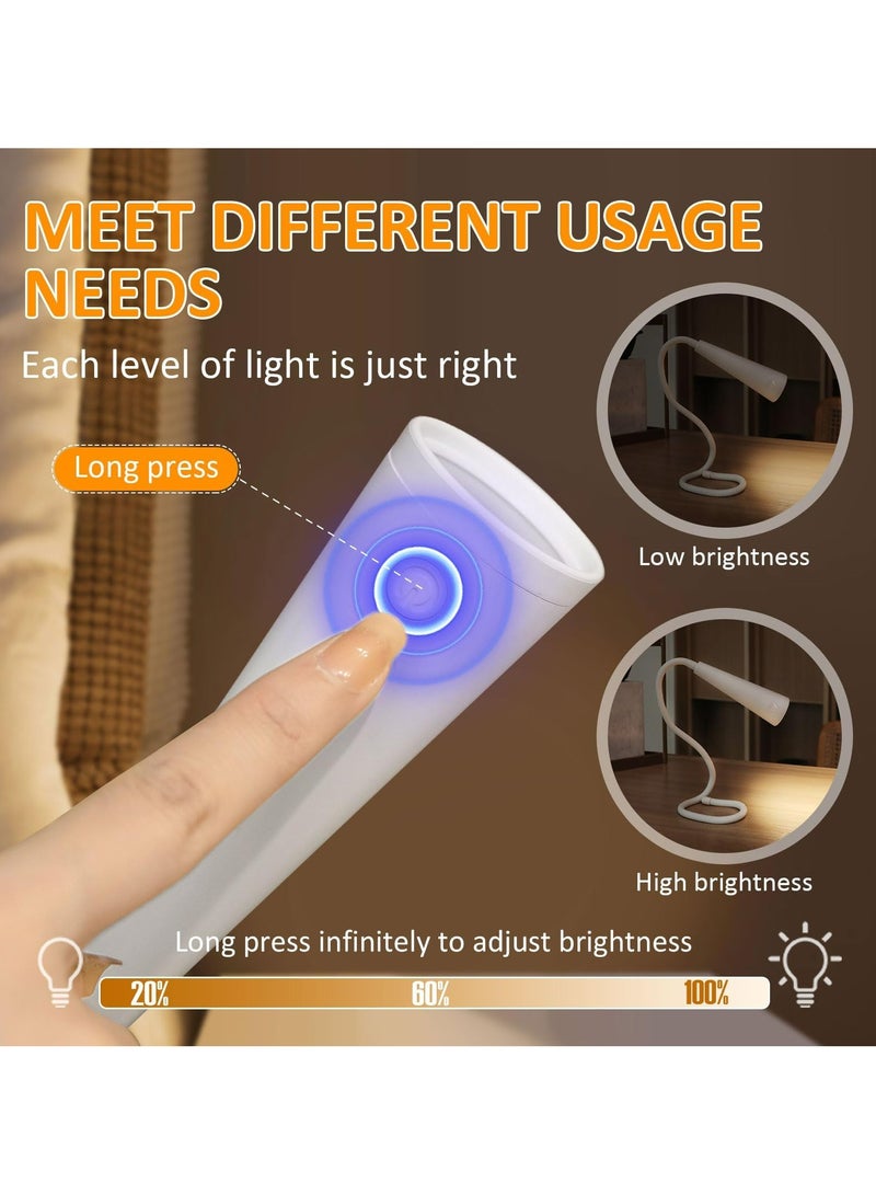 Dominy Portable LED Reading Light, Rechargeable Book Light, 1200mAh USB Rechargeable Lamp, Neck Book Light Ideal for Bed Reading, Knitting, Camping, Repairing, 3 Color & Brightness, Eye Caring - Image 4