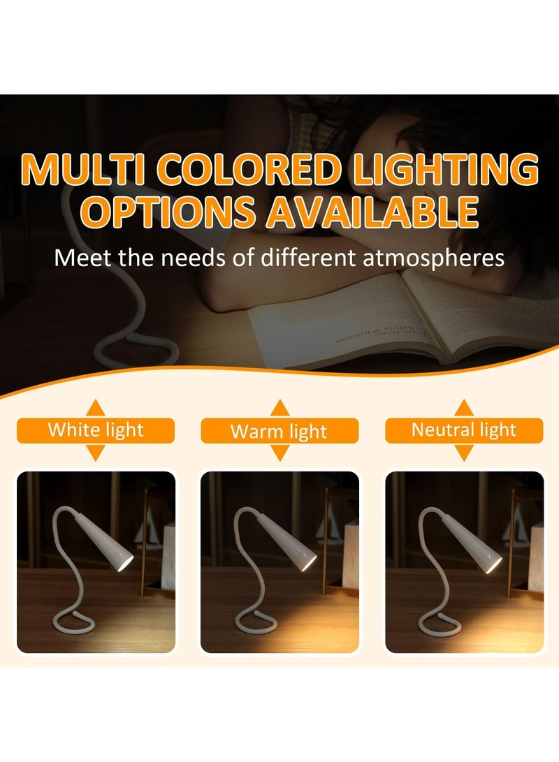 Dominy Portable LED Reading Light, Rechargeable Book Light, 1200mAh USB Rechargeable Lamp, Neck Book Light Ideal for Bed Reading, Knitting, Camping, Repairing, 3 Color & Brightness, Eye Caring - Image 5