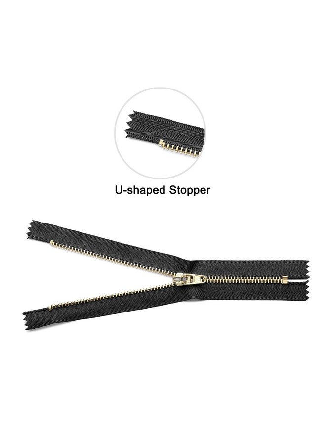 uxcell uxcell 40Pcs Zipper Slider Retainers - #5 U Shape Top Stoppers for Bags Coats Jackets Closed-end Zippers Replacing, Metallic Black & Gold Tone - Image 4