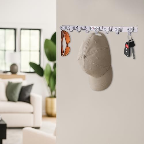 ROLLYWARE ® Wall Mount, Hook Coat Rack, Premium Stainless Steel, 8 Legs Cloth Hanger Bathroom Stylish Wall Hooks - Easy to Use for Clothes, Towels, Keys, and Use of Other Items. (8 Hook, Pack of 1) - Image 3