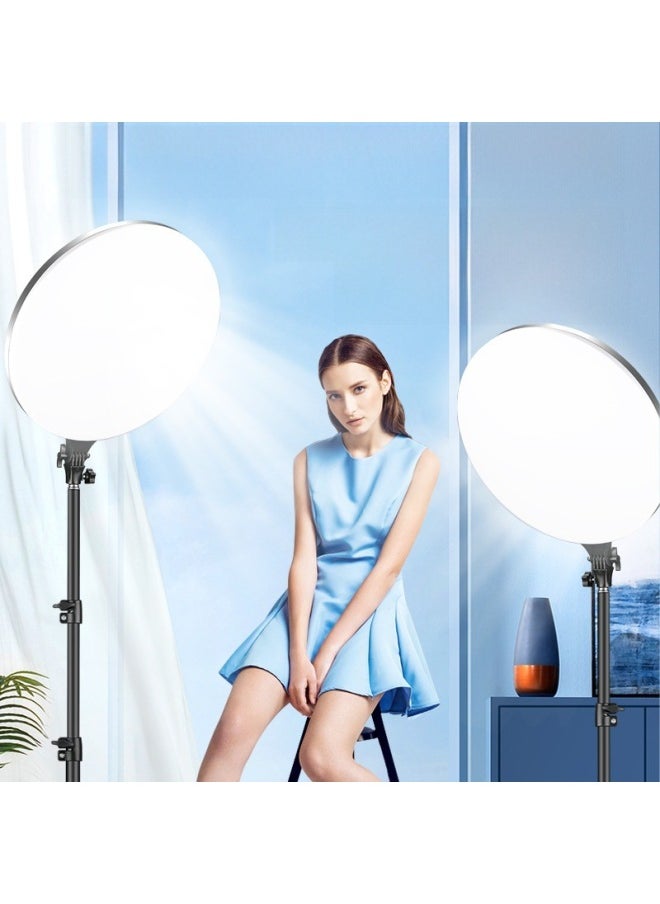 Generic 10/13/14/18 Inch Full Screen Supplementary Light Circular Photography Live Lighting Beauty Soft Light Supplementary Light-Light Source Color:10 Inch-single Lamp (QP260) 55cm Bracket)  - Image 3