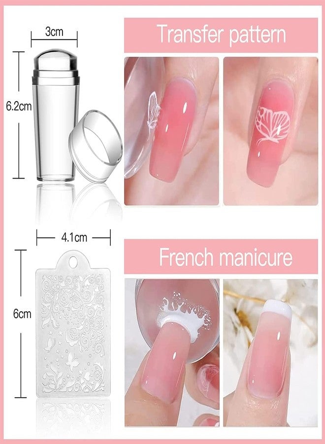 Biutee Nail Art Stamping Plates Set 10PCS French Line Stamp Templates, Nail Stamping Kit with Silicone Nail Stamper for DIY Print Manicure Salon Design Gift in Home - Image 5