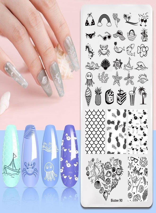 Biutee Nail Art Stamping Plates Set 10PCS French Line Stamp Templates, Nail Stamping Kit with Silicone Nail Stamper for DIY Print Manicure Salon Design Gift in Home - Image 3