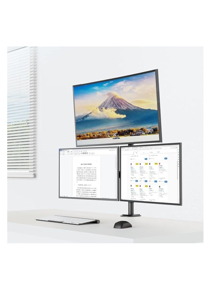 ماركة غير محددة حامل ثلاث شاشات قابل للتعديل 15"-33" مكتبي VESA موديل Z033  - Image 1