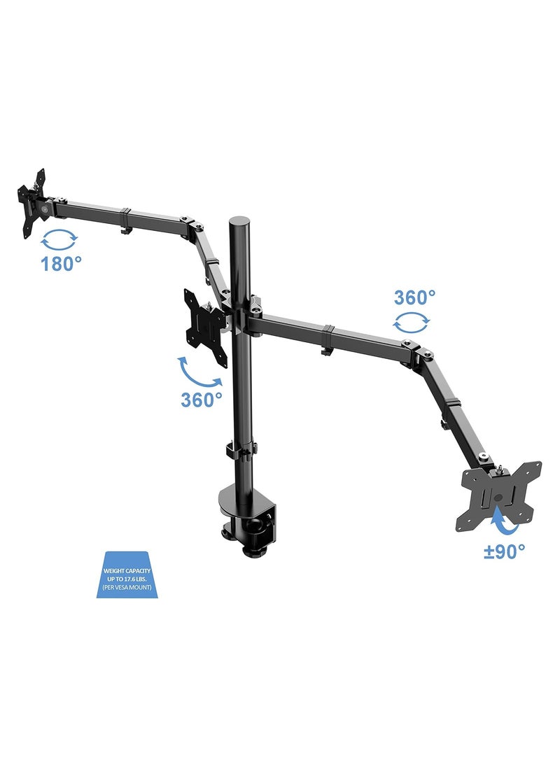 ماركة غير محددة حامل ثلاث شاشات قابل للتعديل 15"-33" مكتبي VESA موديل Z033  - Image 5