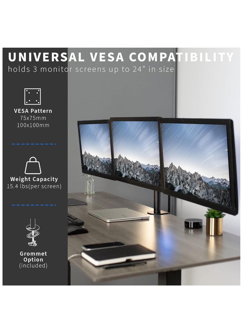 Generic - Triple Screen Adjustable Stand 15"-33" Desk Mount VESA Z033 - Image 1