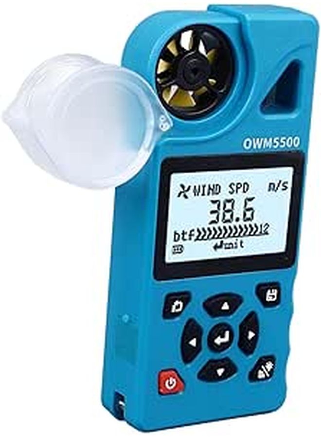 Handheld Wind Speed Meter with 7 Blade Airfoil Design and Graphical Display Mode - Image 1