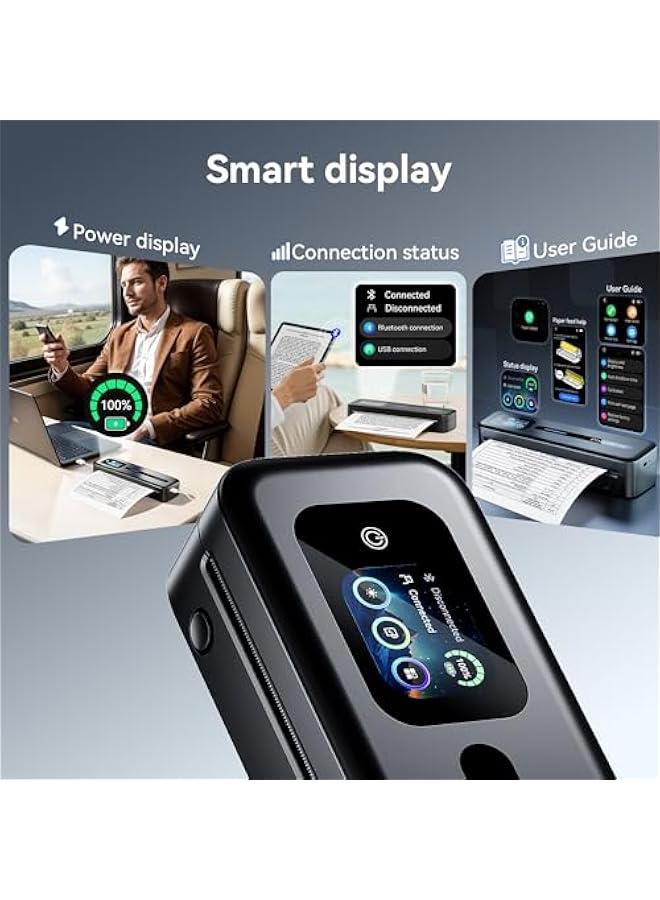 phomemo Upgraded Portable Printer with Touchscreen, M832D Bluetooth Wireless Thermal Inkless Printer, Supports 8.5x11 US Letter & A4, Compatible with iOS, Android, PC for Travel, Black - Image 3