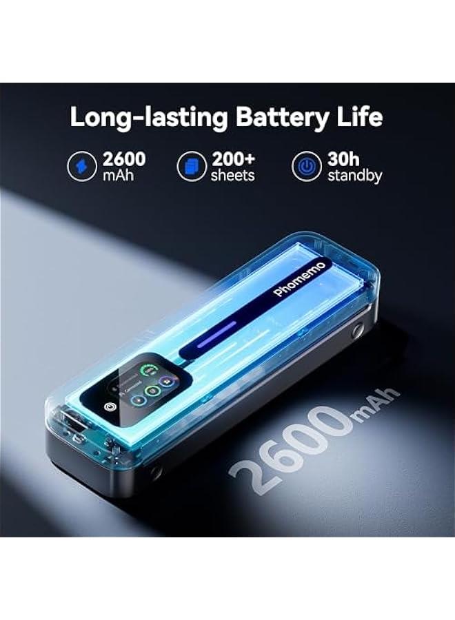 phomemo Upgraded Portable Printer with Touchscreen, M832D Bluetooth Wireless Thermal Inkless Printer, Supports 8.5x11 US Letter & A4, Compatible with iOS, Android, PC for Travel, Black - Image 4