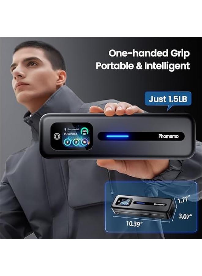 phomemo Upgraded Portable Printer with Touchscreen, M832D Bluetooth Wireless Thermal Inkless Printer, Supports 8.5x11 US Letter & A4, Compatible with iOS, Android, PC for Travel, Black - Image 5