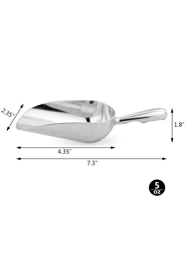 New Star Foodservice New Star Foodservice 34509 One-Piece Cast Aluminum Round Bottom Bar Ice Flour Utility Scoop  5-Ounce  Silver  - Image 2