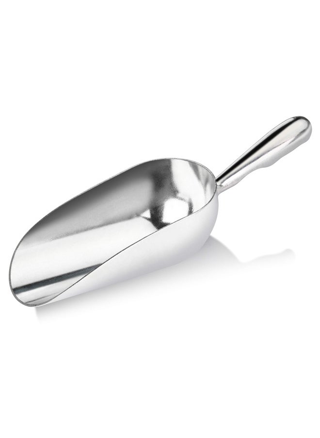 New Star Foodservice New Star Foodservice 34509 One-Piece Cast Aluminum Round Bottom Bar Ice Flour Utility Scoop  5-Ounce  Silver  - Image 3