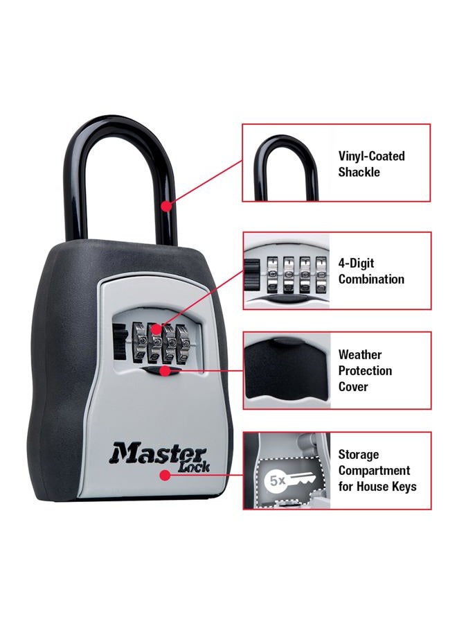 Master Lock 5400D Set Your Own Combination Portable Lock Box, 5 Key Capacity, Black - Image 3
