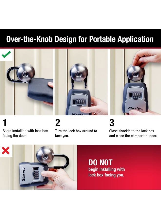 Master Lock 5400D Set Your Own Combination Portable Lock Box, 5 Key Capacity, Black - Image 4
