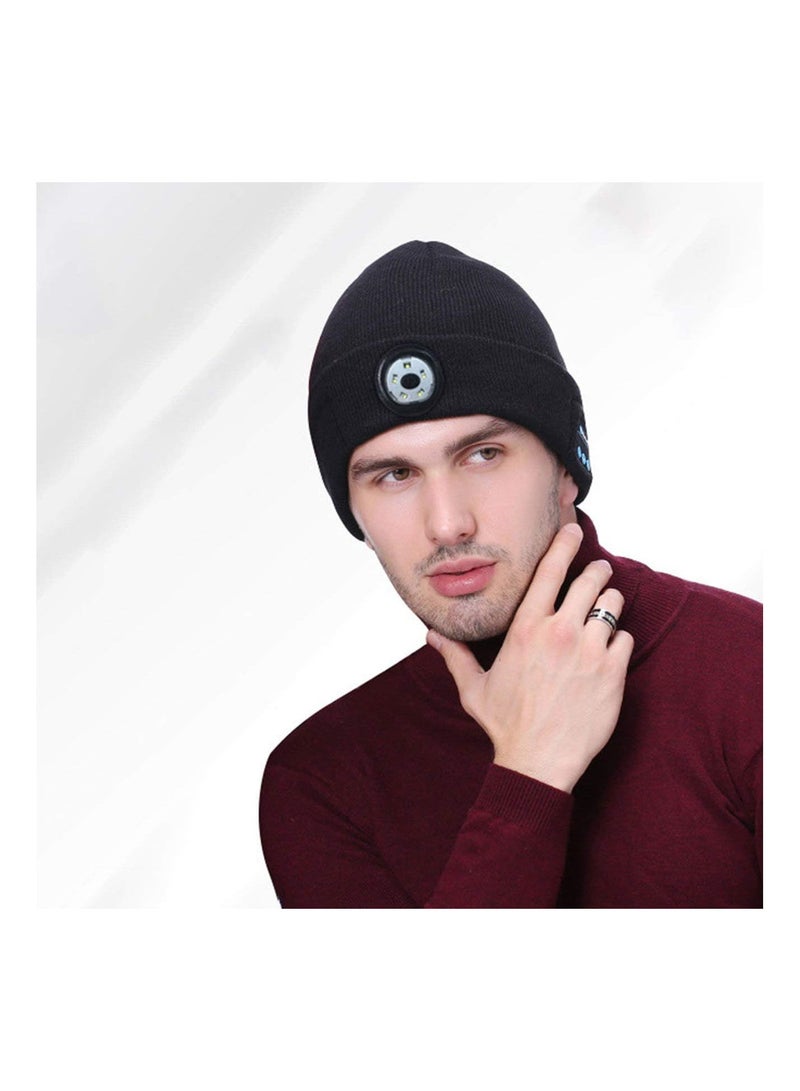 GGOOT Warm Beanie Wireless LED Hat Wireless Smart Cap Headset Headphone Speaker Wireless Communication Night Outdoor Lighting Hat - Image 5