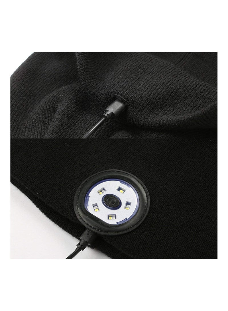 GGOOT Warm Beanie Wireless LED Hat Wireless Smart Cap Headset Headphone Speaker Wireless Communication Night Outdoor Lighting Hat - Image 4