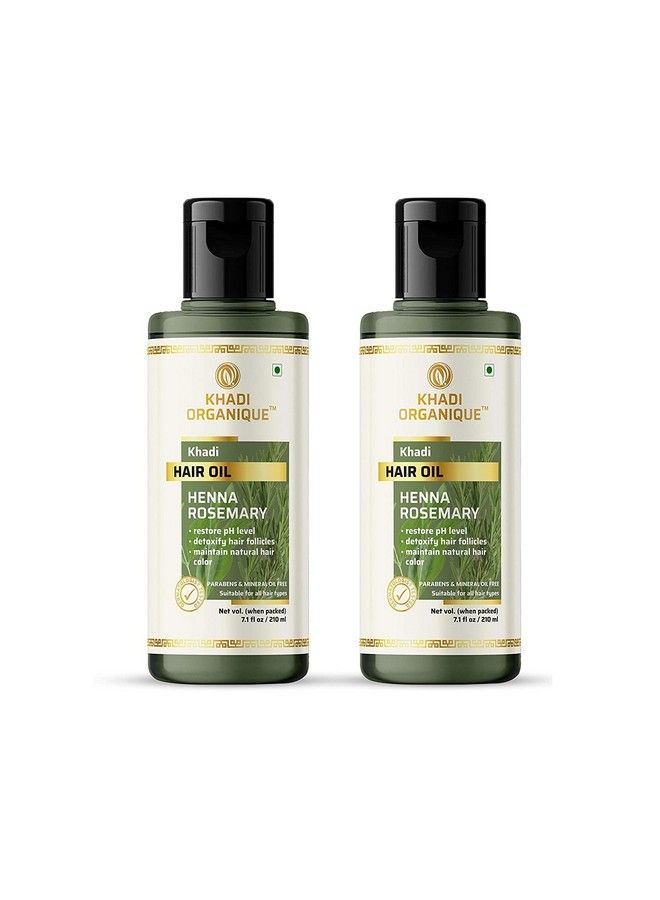 Organique Henna Rosemary Hair Oil For Soft Strong Hair (Pack Of 2) 420 Ml - Image 1