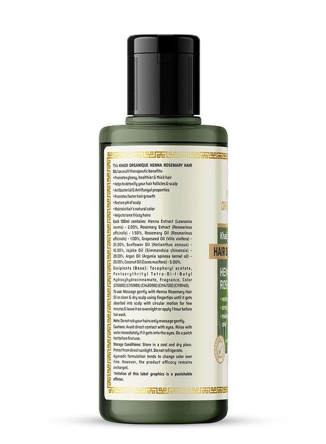 Organique Henna Rosemary Hair Oil For Soft Strong Hair (Pack Of 2) 420 Ml - Image 4