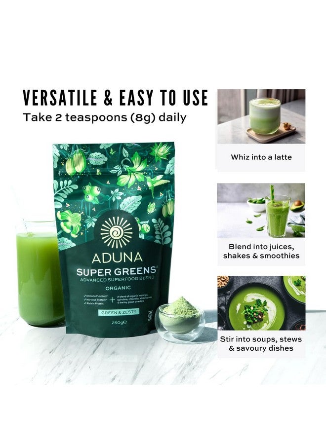Aduna Advanced Superfood Super Greens Blend | 100% Organic Powder for Smoothies/Juices & Yoghurt | 250g Resealable and Recyclable Pack - Image 3