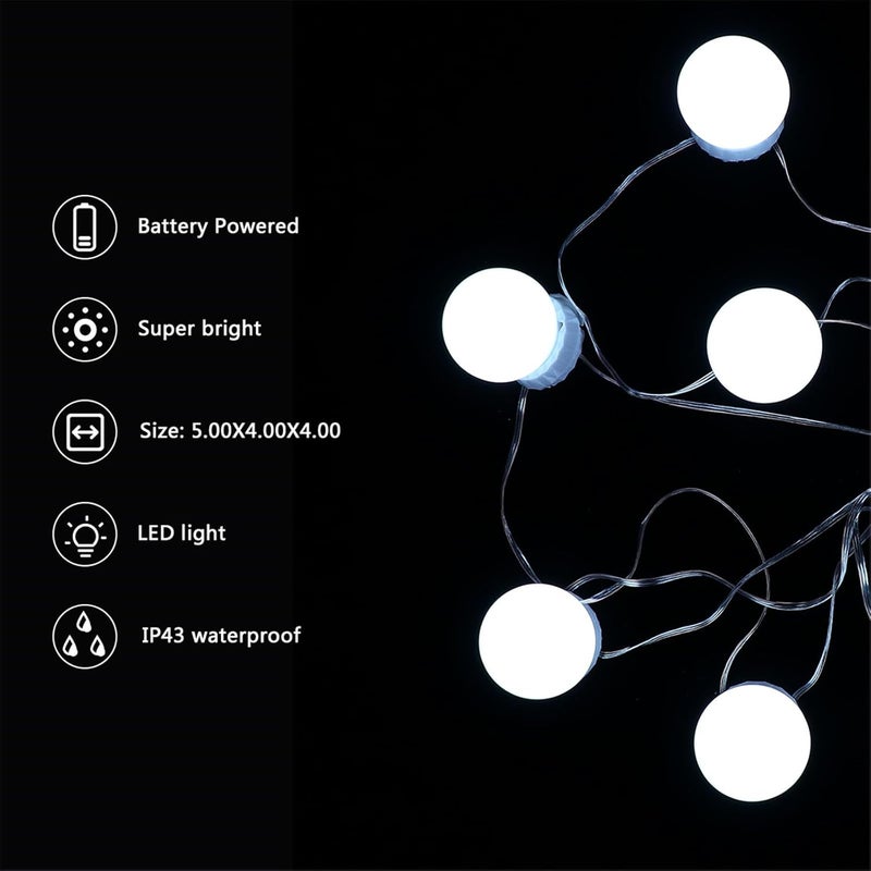 Gatuida Stick on Mirror Light Kit with 10 USB Dimmable LED Bulbs, Three-Color Dressing Table Lights for Makeup Desk and Bathroom Vanity - Image 5