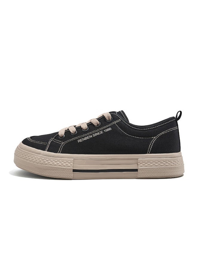 Humanity Renben Canvas Shoes Women's Spring And Summer Breathable Shoes Men's Mesh Shoes Black Brown Size 40 - Image 2