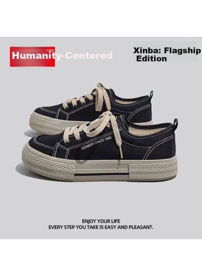 Humanity Renben Canvas Shoes Women's Spring And Summer Breathable Shoes Men's Mesh Shoes Black Brown Size 40 - Image 1