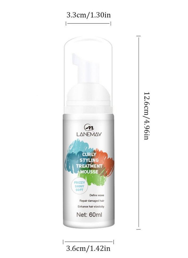 Curl Hair Control Mousse Non Sticky Moisturizing Nourishing Repairing Curl Hair Foam Mousse for Hair Styling Volumizing and Against Frizz Professional Design for Curl Hair