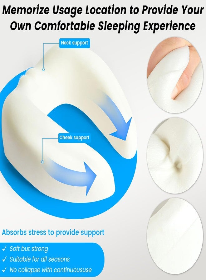 Dexmary Travel Neck Pillow, Airplane Pillow with Eye Mask, Earplugs and Storage Box, Memory Foam Neck Travel Pillow for Airplanes, Offices and Cars, Breathable, Detachable (Adult, Grey) - Image 4