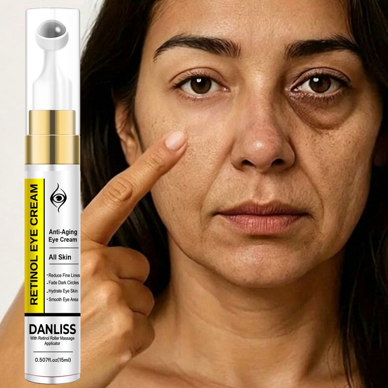 Danliss Retinol Roll-on Anti-Aging Eye Cream 15ml Lightens Fine Lines and Dark Circles Moisturizing Firming Full Skin - Image 1