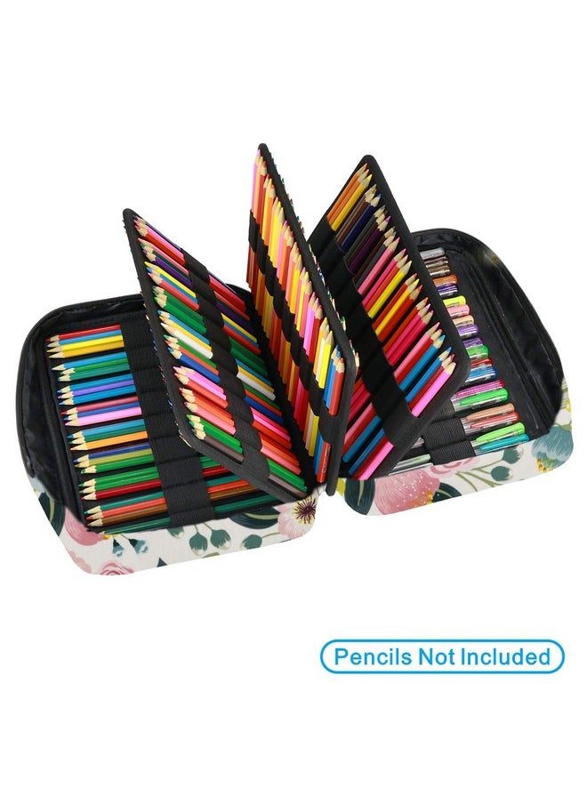 YOUSHARES Colored Pencils Case For 220 Pcs Prismacolor Colored Pencils Large Capacity Pen Case Organizer For Crayola Colored Pencil & Gel Pen (Watercolor Flowers)  - Image 3