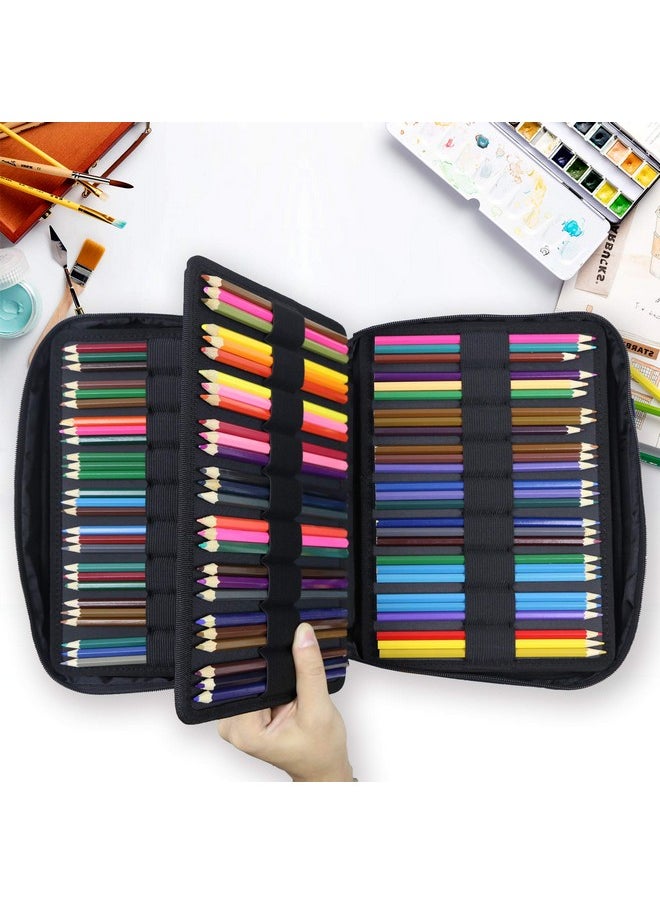 YOUSHARES Colored Pencils Case For 220 Pcs Prismacolor Colored Pencils Large Capacity Pen Case Organizer For Crayola Colored Pencil & Gel Pen (Watercolor Flowers)  - Image 4