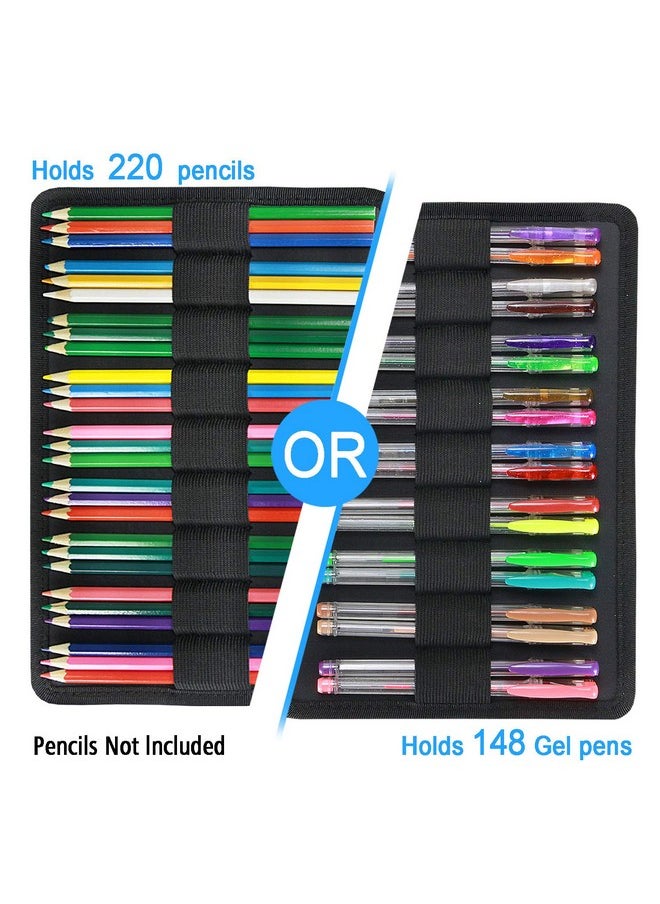 YOUSHARES Colored Pencils Case For 220 Pcs Prismacolor Colored Pencils Large Capacity Pen Case Organizer For Crayola Colored Pencil & Gel Pen (Watercolor Flowers)  - Image 2