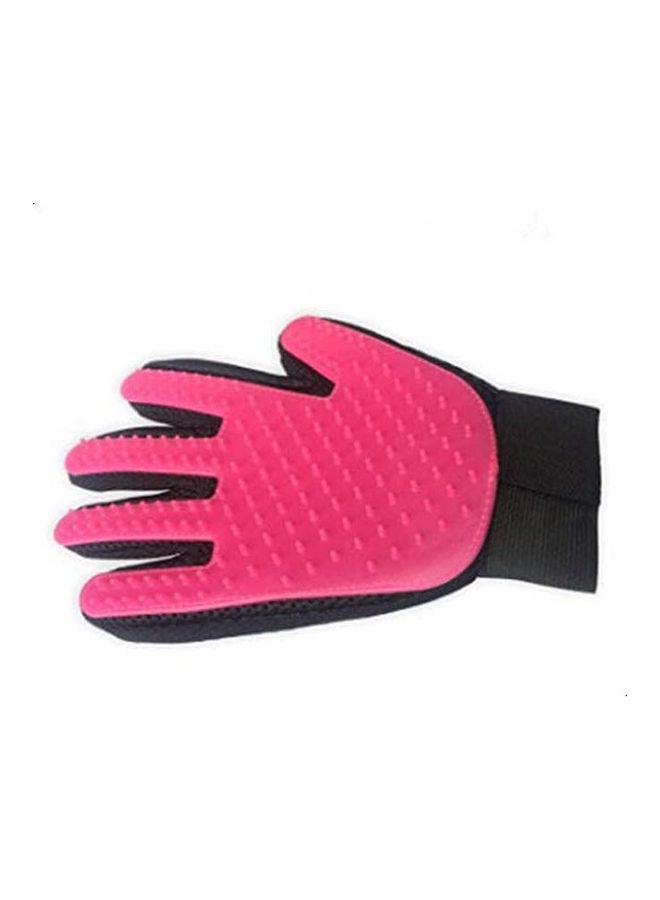 NIBEMINENT Silicone Pet Hair Comb Bath Brush Glove Gentle Efficient Cleaning Massage Pink