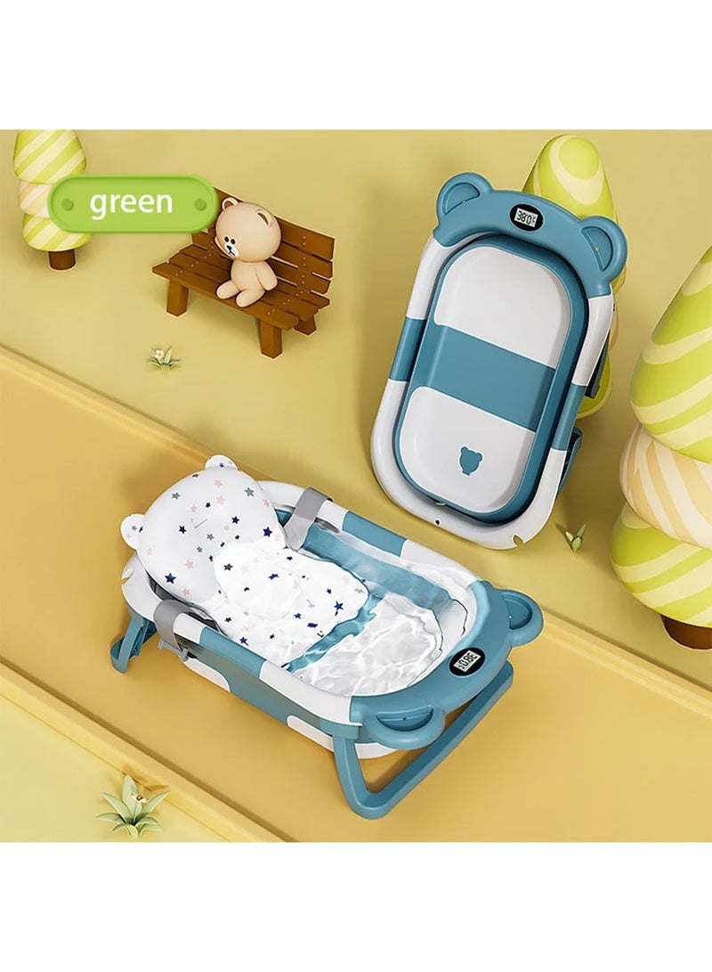 LIMOS Baby Bathtub with Bath Mat Thermometer and Drain Hole for Newborn to Toddler up to 42 months - Image 1