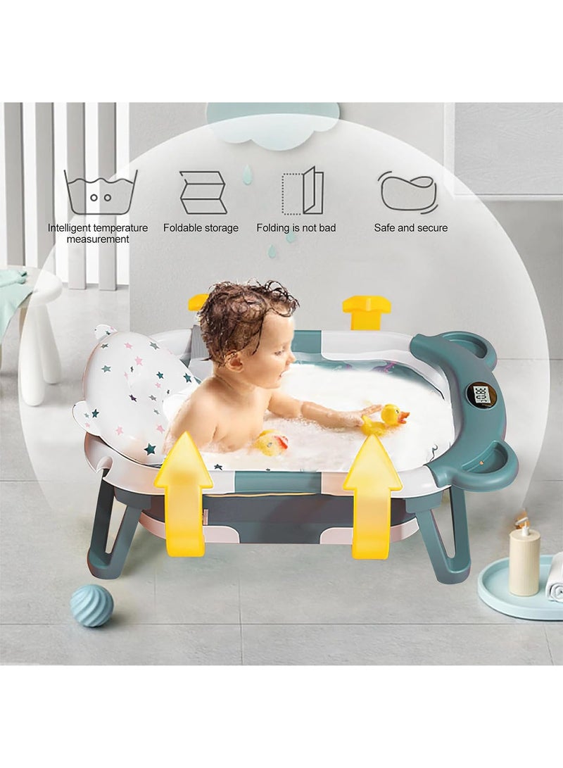 LIMOS Baby Bathtub with Bath Mat Thermometer and Drain Hole for Newborn to Toddler up to 42 months - Image 3