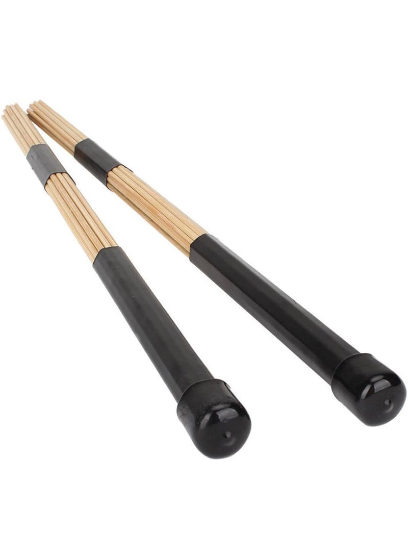 Tinksky Tinksky Jazz Drum Rod Brushes Sticks Made of Bamboo for Jazz Folk Music Black  - Image 1