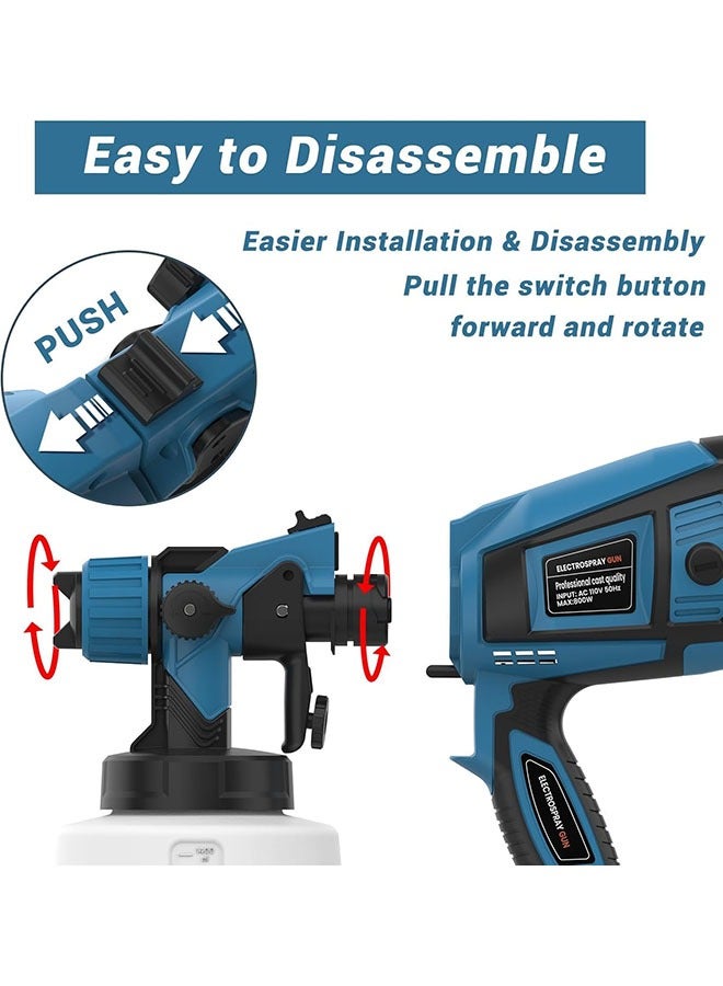 YelaJoy Electric Paint Sprayer,800W,1400ml Capacity, Paint Tools Ideal for Furniture House Painting 4 Nozzles and 3 Patterns, Easy to Clean for Cabinets, Fence, Walls, Door, Garden Chairs - Image 5
