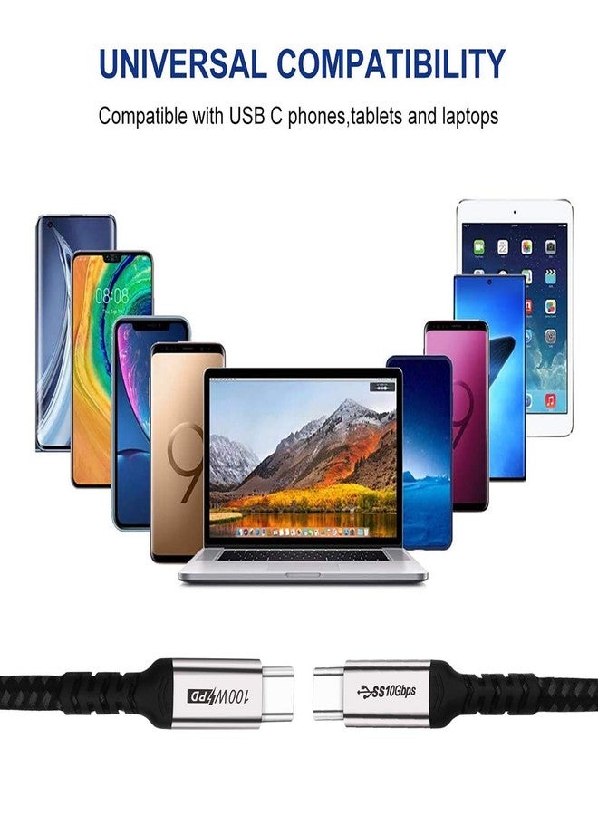 SUMPK Short USB C to USB C Cable (1.5ft 2 Packs), 3.1 Gen 2 10Gbps 100W 4K USBC Video High Speed Data Transfer Fast Charging Cord Compatibile with Samsung Galaxy T5 LaCie SSD, MacBook, Display Monitor - Image 5
